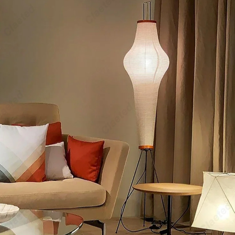 Floor Lamp Arched - Lampu lantai kertas nasi LED, sederhana