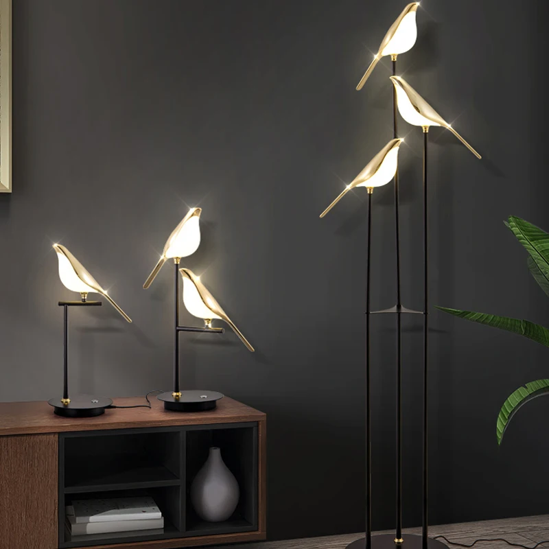 Floor Lamp Arched - Magpie lampu meja burung berdiri, lampu