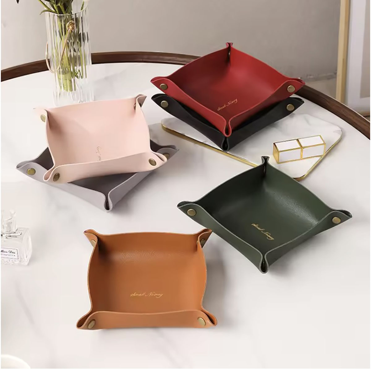 Drawer Organizer Tray - Baki Penyimpanan Kulit Gaya Nordic Organizer