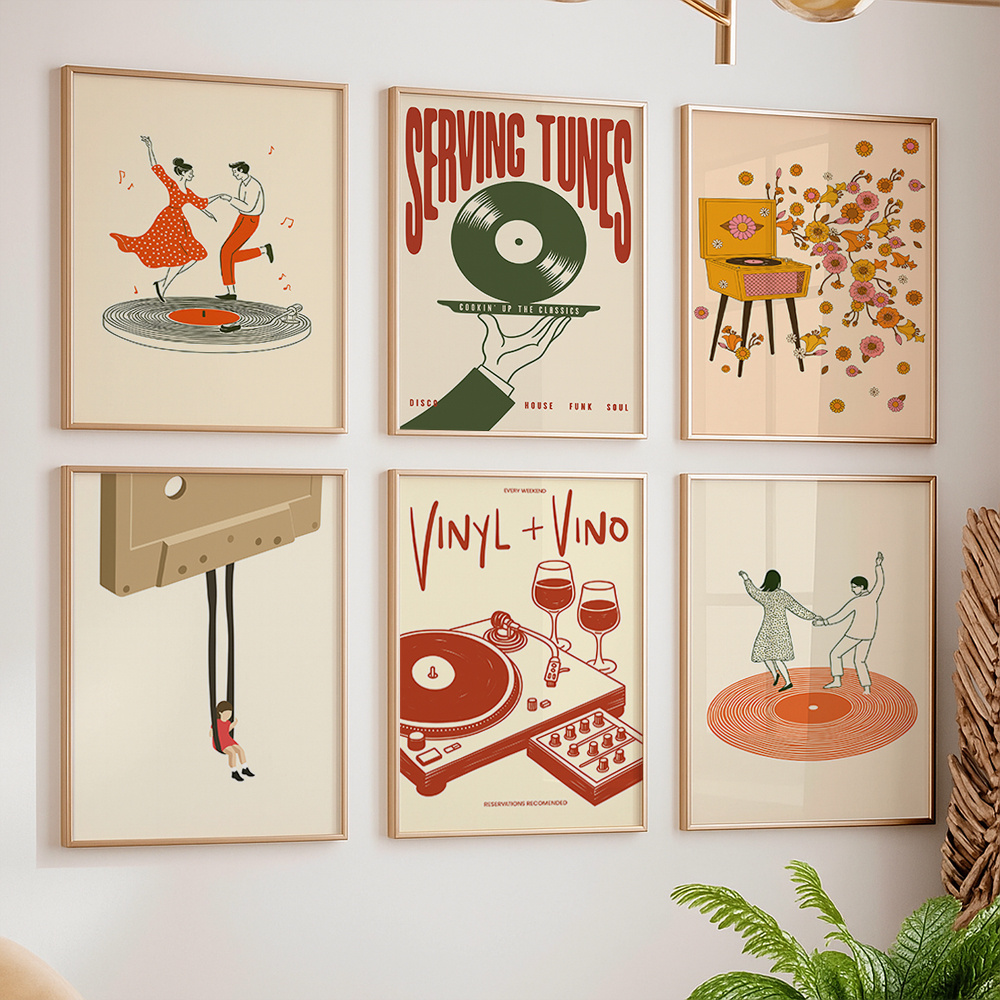 Office Furniture Loft - 1 Buah Poster Kanvas Musik Antik
