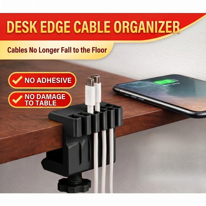 Office Furniture Installation - 3 klip pengatur kabel desktop, braket