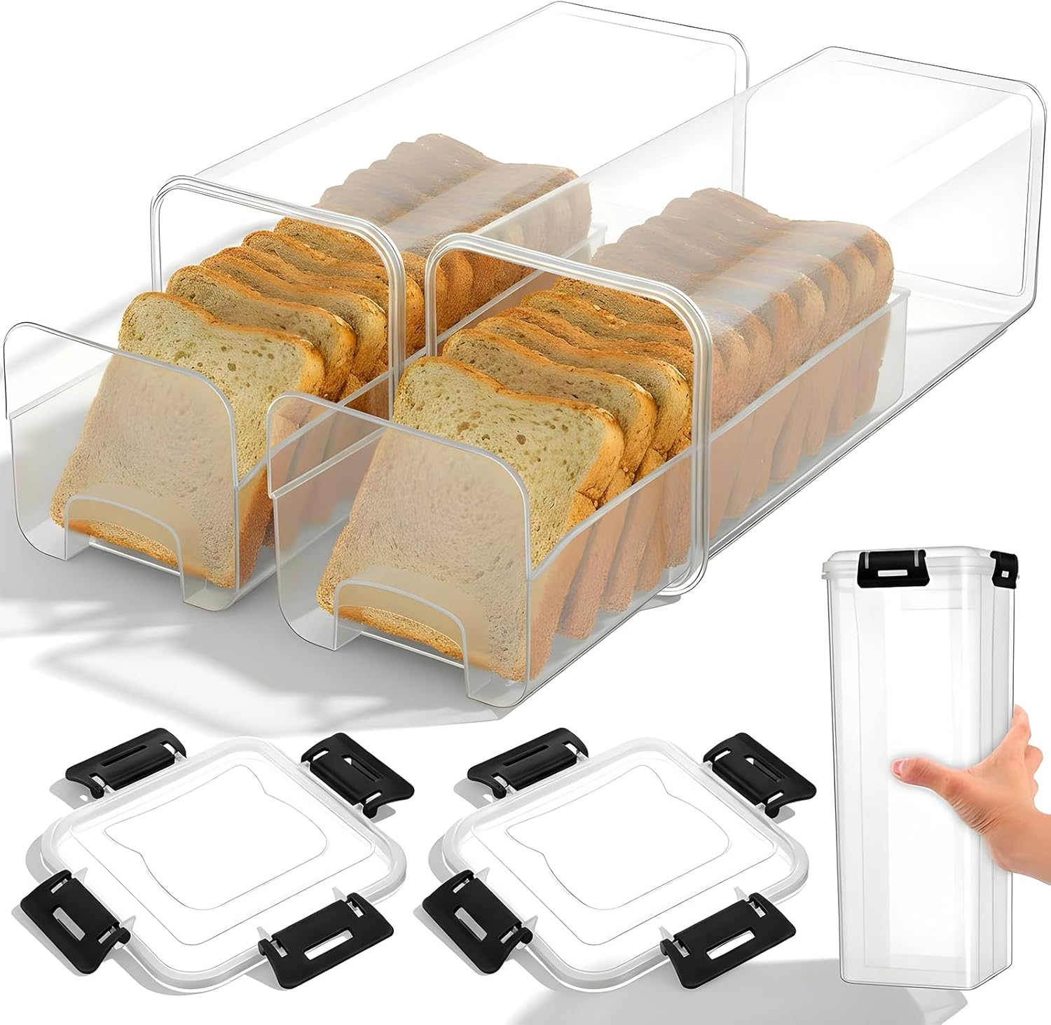 Drawer Organizer Tray - Wadah Penyimpanan Roti dengan Tutup Kedap