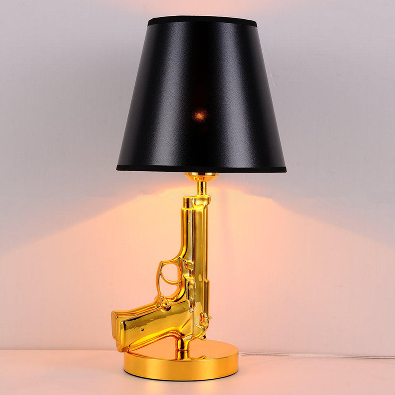Floor Lamp Arched - Lampu meja Pistol lapis emas, lampu