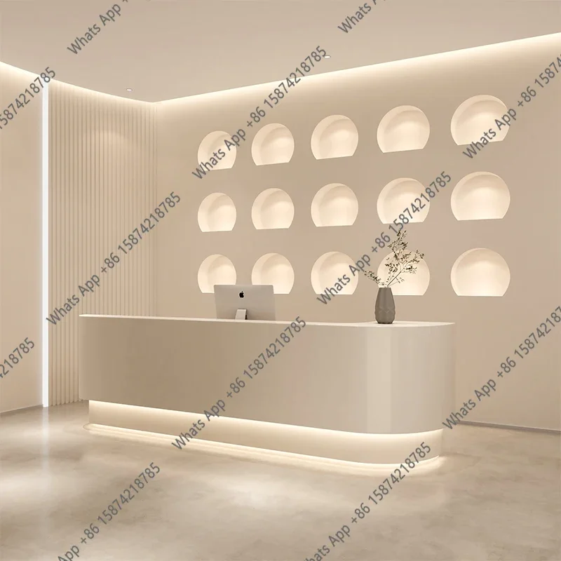 Meja Resepsionis Toko Pakaian  - Office Furniture Logo ulasan dan harga