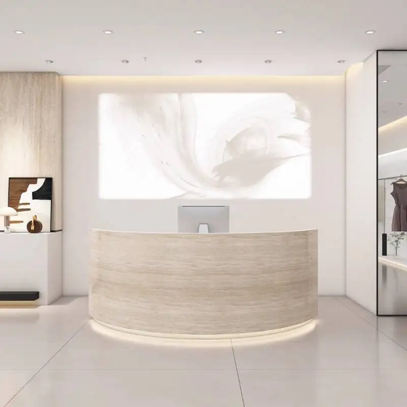 Desain Meja Resepsionis Salon  - Office Furniture Logo ulasan dan harga