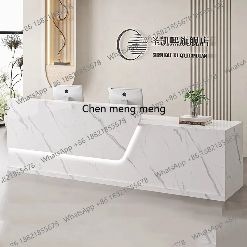Meja Resepsionis Salon Modern  - Office Furniture Logo ulasan dan harga
