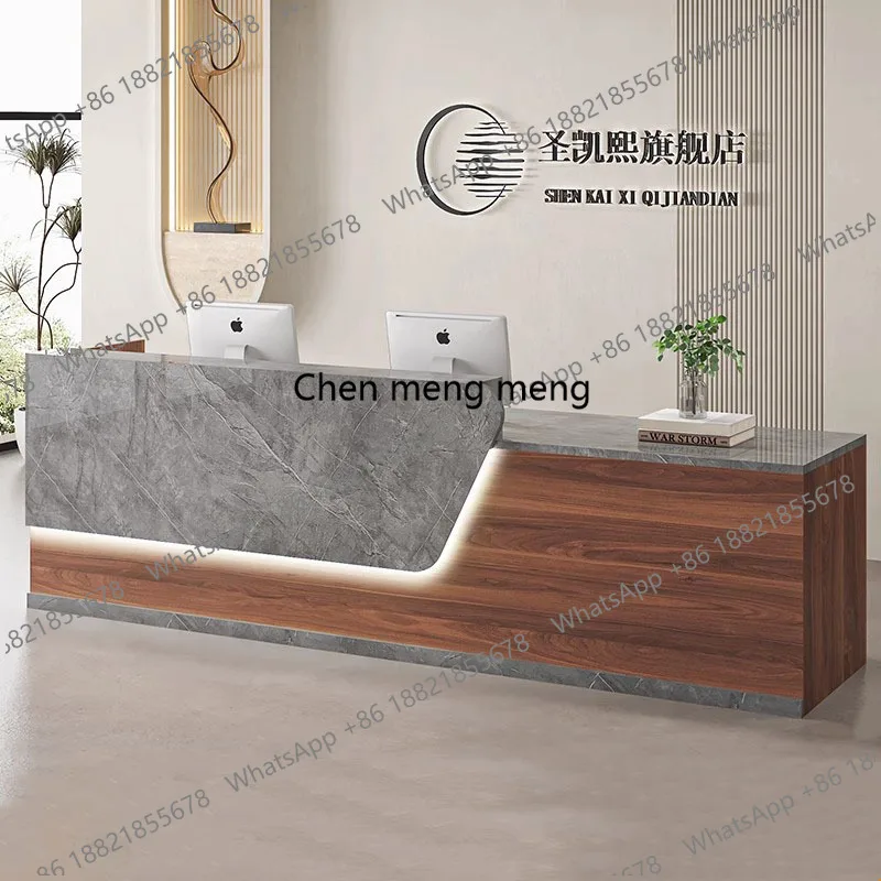 Meja Resepsionis Salon Modern  - Office Furniture Logo ulasan dan harga