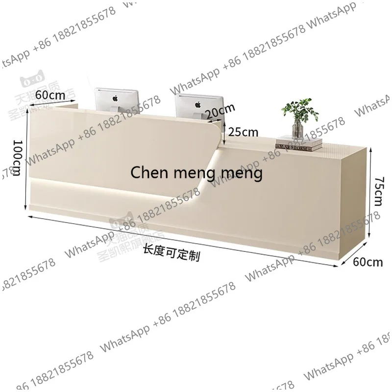 Meja Resepsionis Salon Modern  - Office Furniture Logo ulasan dan harga