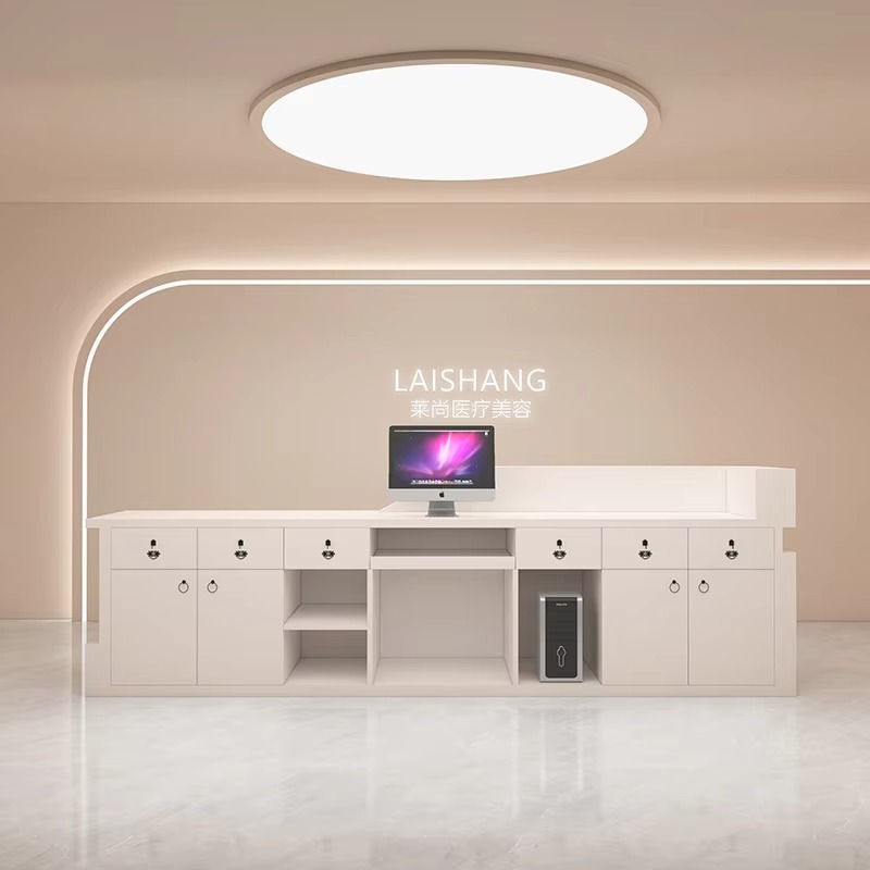 Meja Resepsionis Hotel Besar L - Office Furniture Logo ulasan dan harga