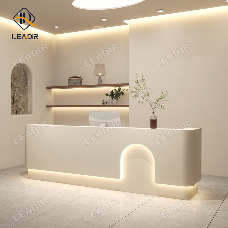 Meja Resepsionis Furnitur Kant - Office Furniture Logo ulasan dan harga