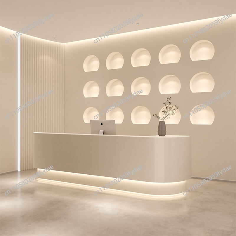 Meja Resepsionis Toko Pakaian  - Office Furniture Logo ulasan dan harga
