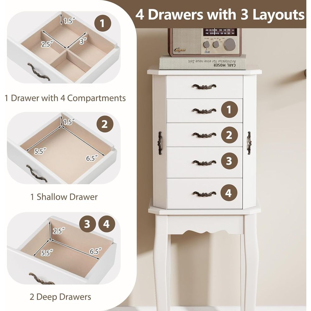 Lemari Perhiasan Berdiri Warna - Drawer Organizer Tray ulasan dan harga